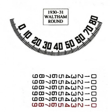 Speedometer decal round waltham 3/4 | 30-31